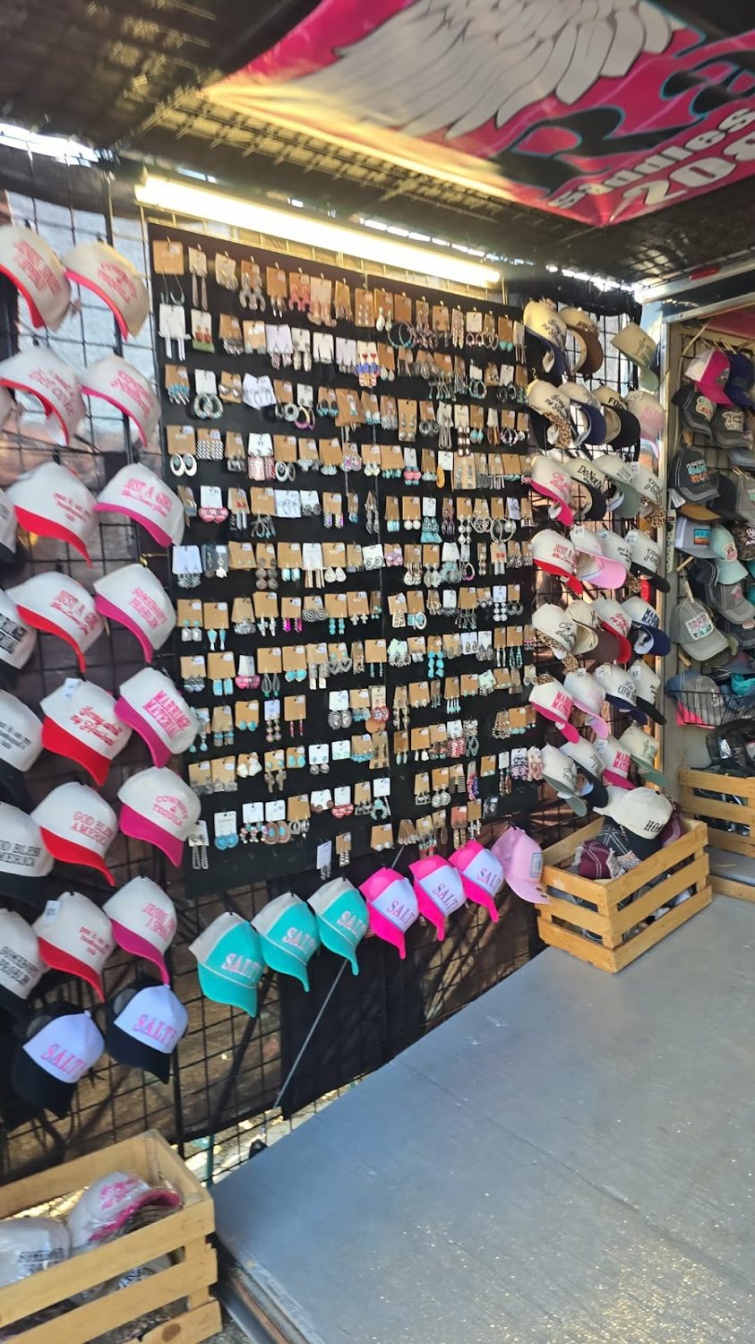 Wall of caps and hats for sale at R Ranch Enterprises in Caldwell